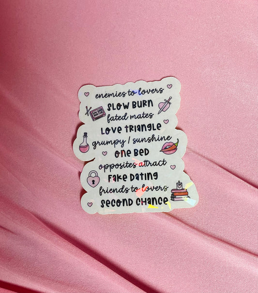 Romance book tropes sticker