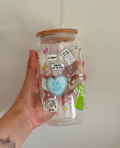For Keeps glass with bamboo lid and straw