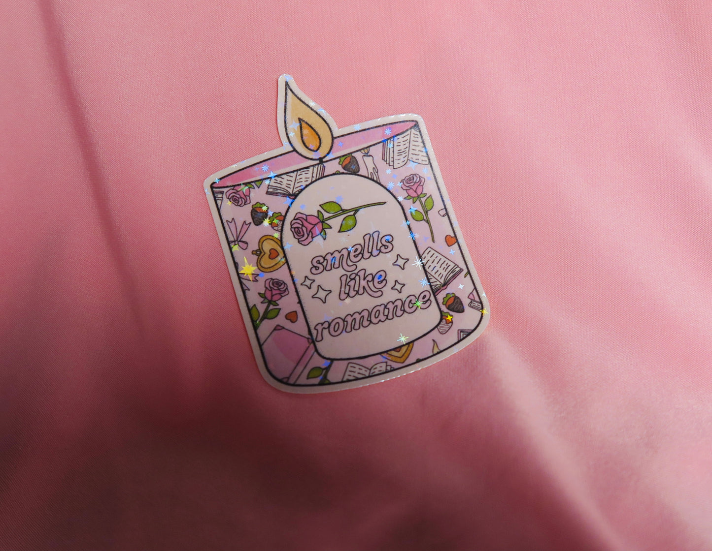 Smells like romance candle Holographic Sticker
