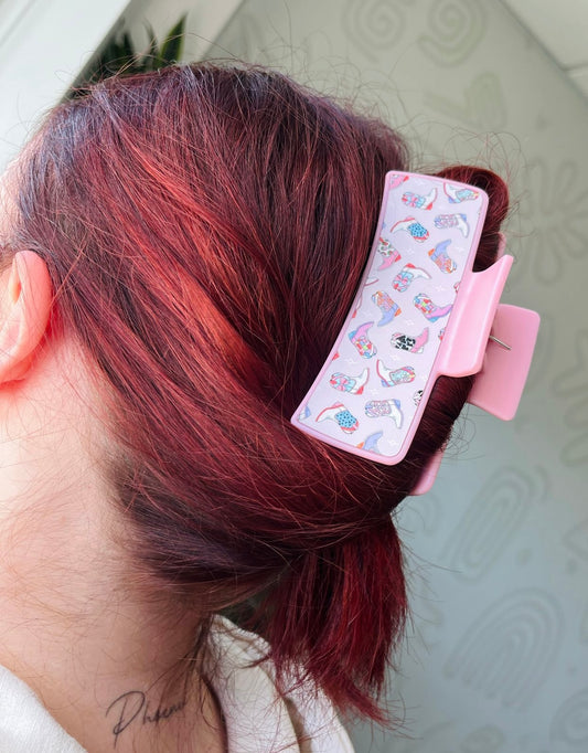 Cowboy boots pink Claw Clip