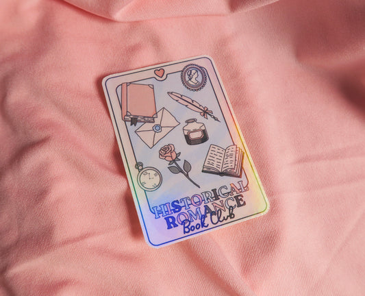 Historical romance book club tarot Holographic Sticker