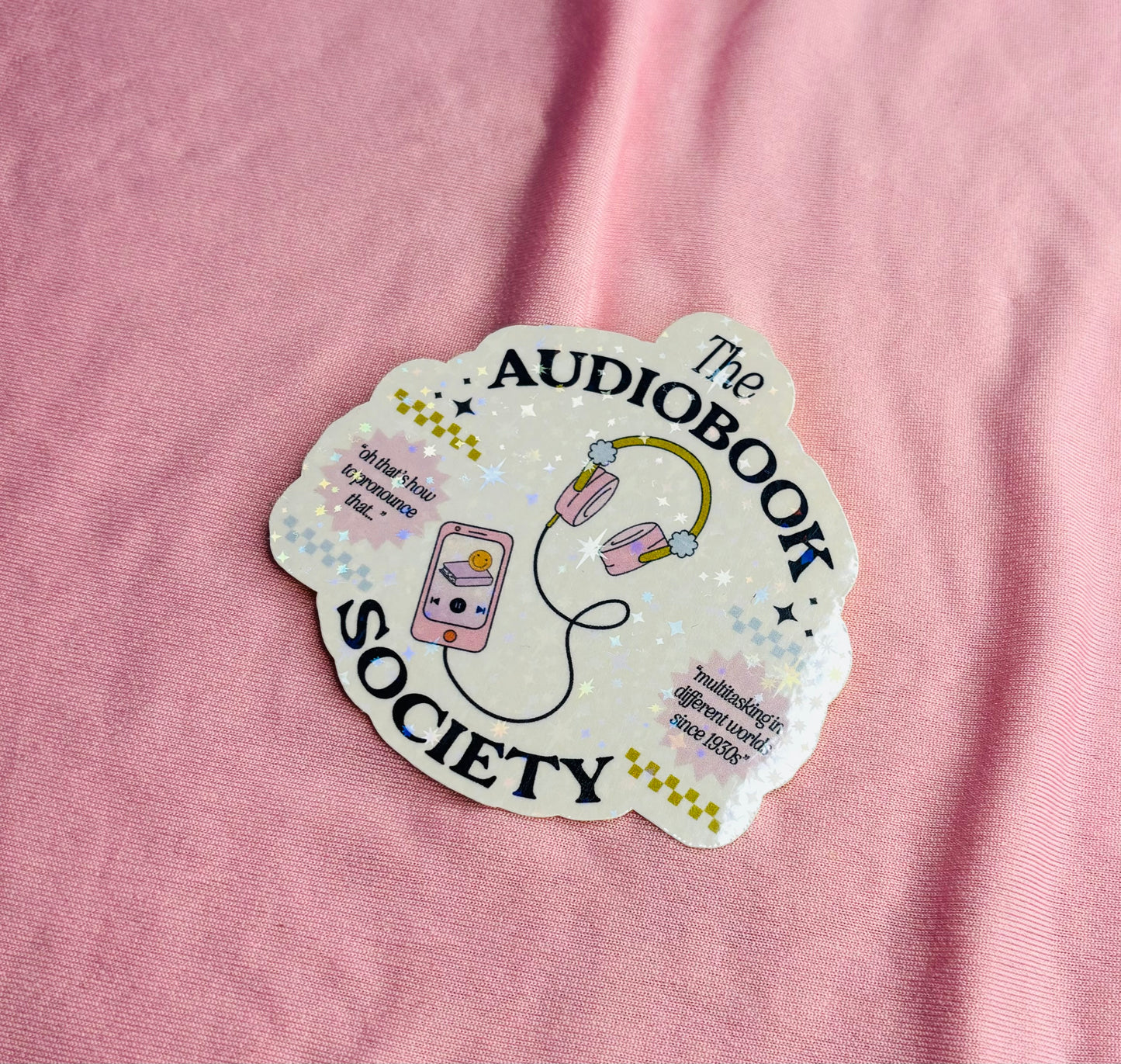 The Audiobook Society sparkly Sticker