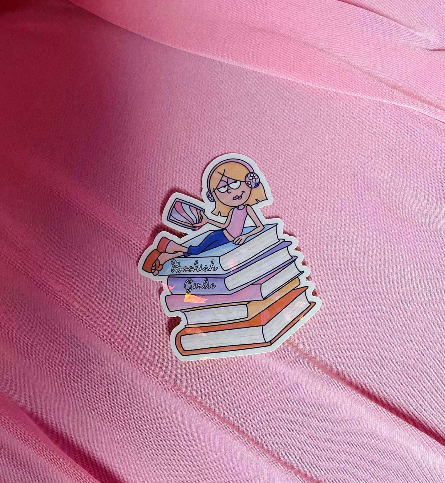 Lizzie bookish girlie sticker