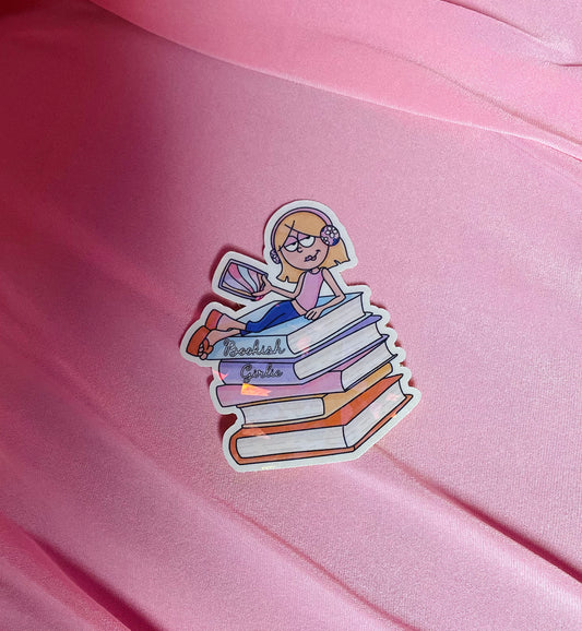 Lizzie bookish girlie sticker