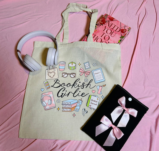 Bookish Girlie Natural Cotton Tote Bag