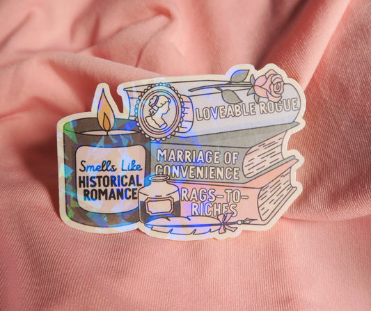 Smells like historical romance Holographic Sticker