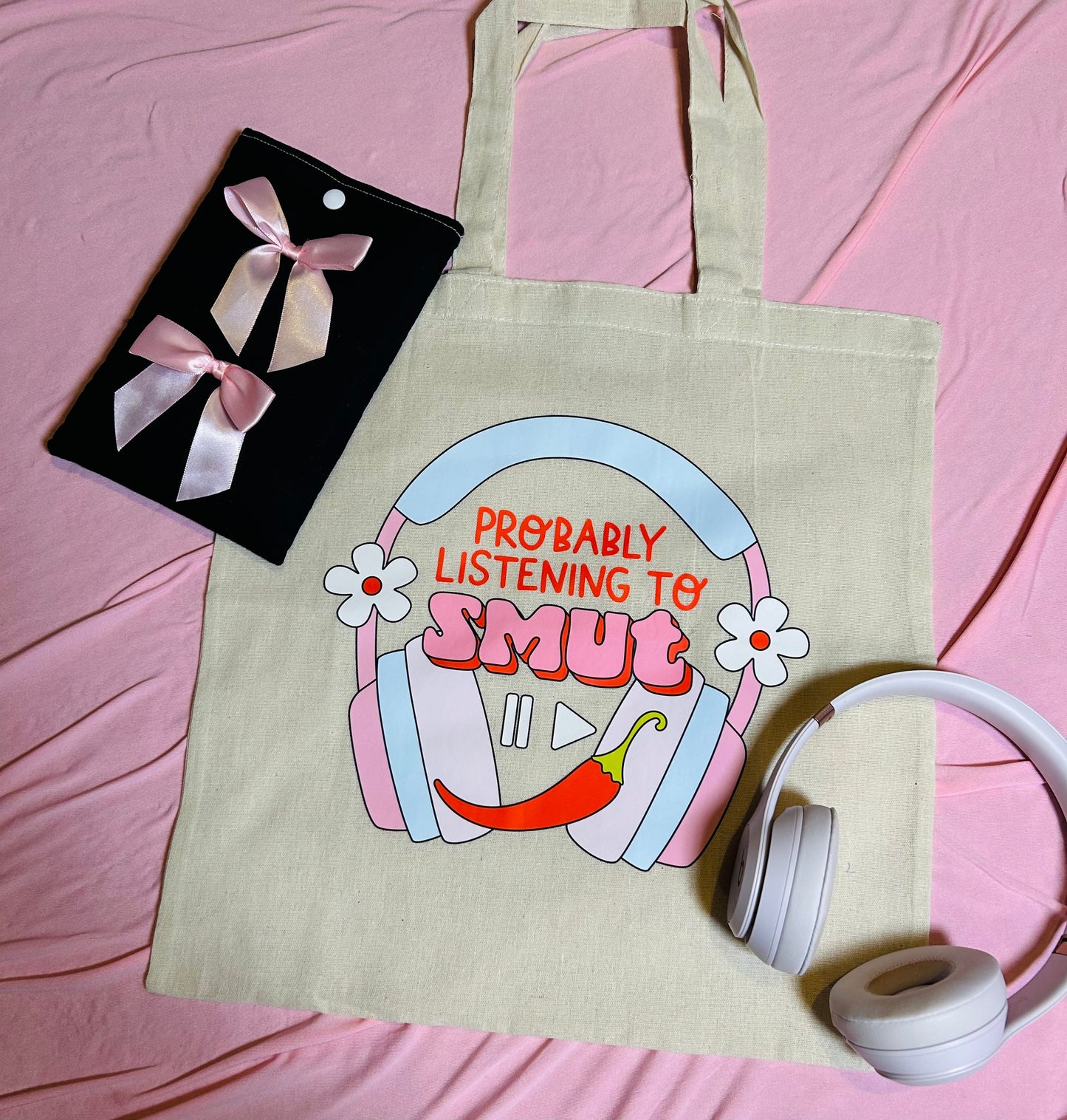 Probably listening to smut Natural Cotton Tote Bag