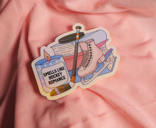 Smells like hockey romance Holographic Sticker