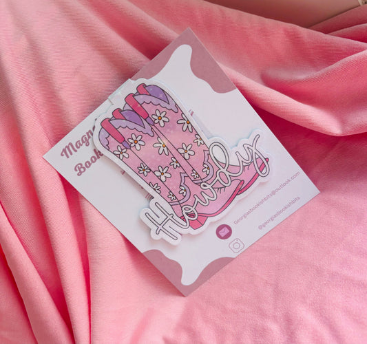 Howdy Cowgirl Boot holographic Magentic Bookmark