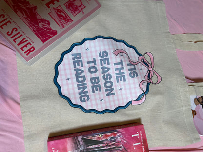 Tis the season Natural cotton tote bag