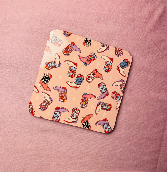 Cowboy boots pink Coaster