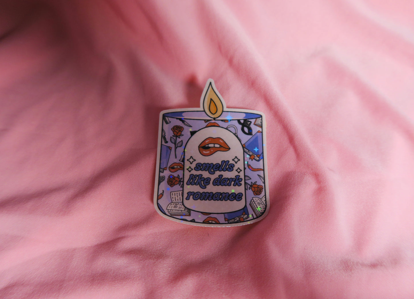 Dark romance candle Holographic Sticker