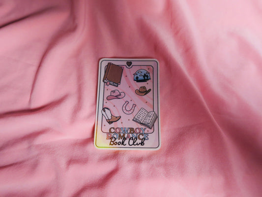 Cowboy Romance Book Club Tarot Holographic Sticker