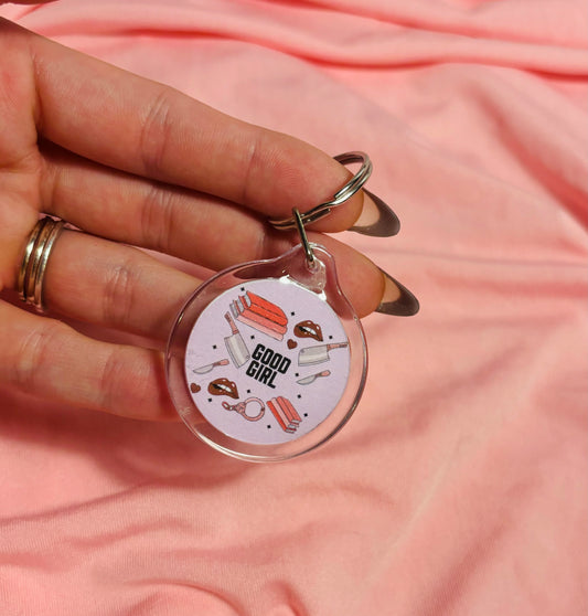 Good girl dark romance theme keychain