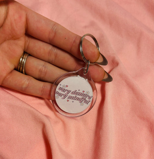 Very demure very mindful keychain