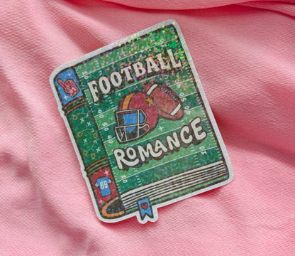 Football romance book sparkly sticker