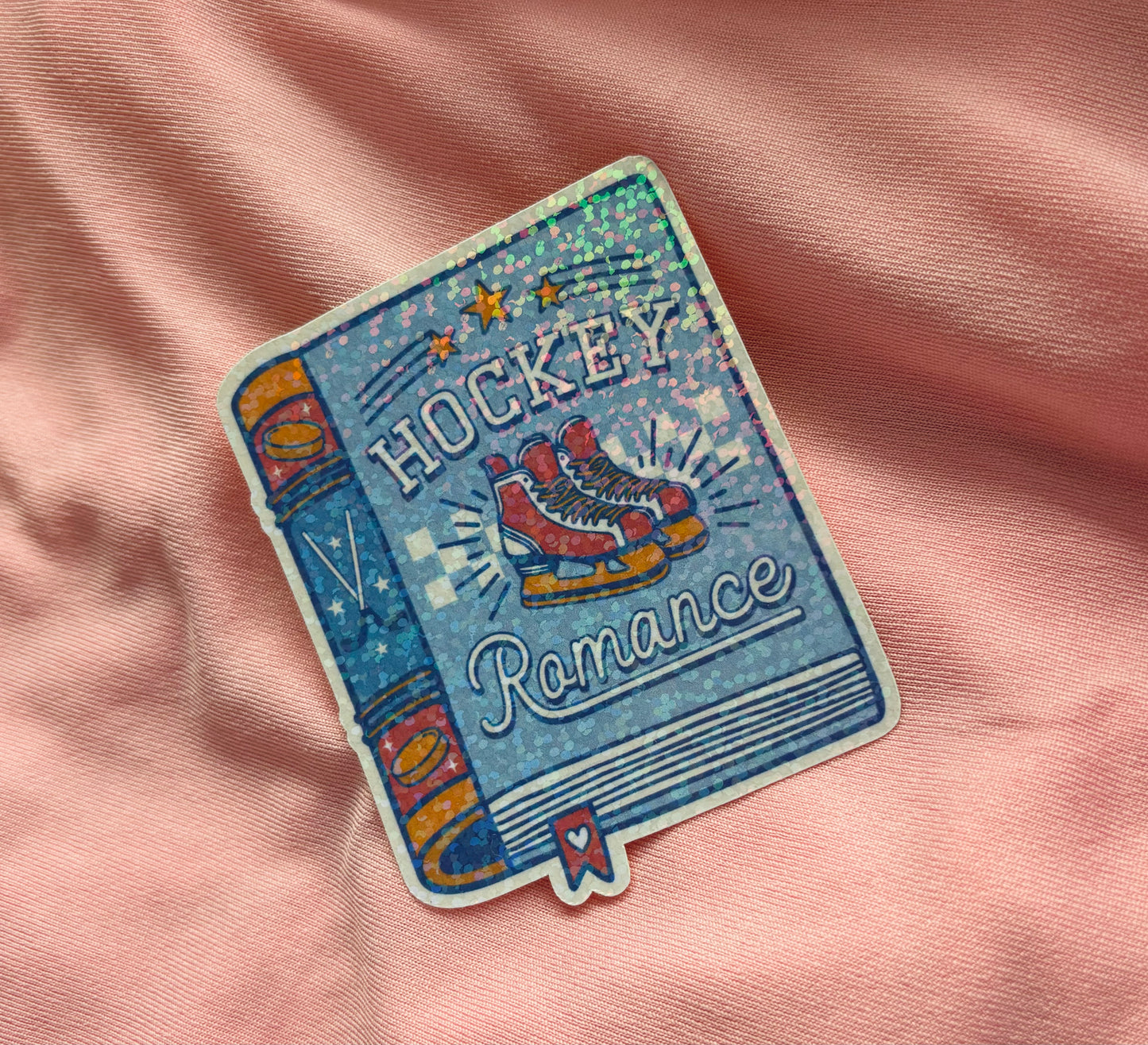 Hockey romance book sparkly sticker