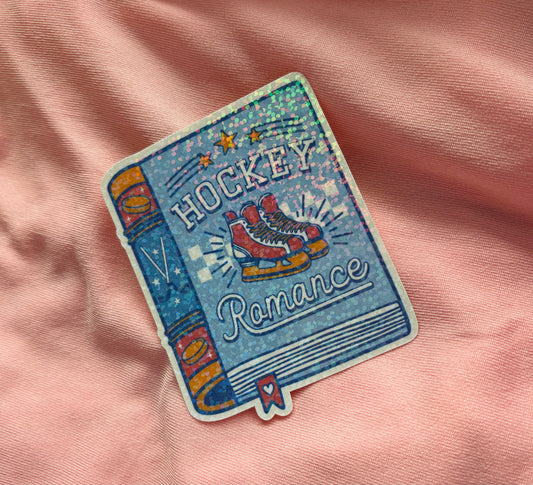 Hockey romance book sparkly sticker