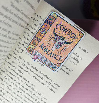 Cowboy Romance book sparkly holographic Magentic Bookmark