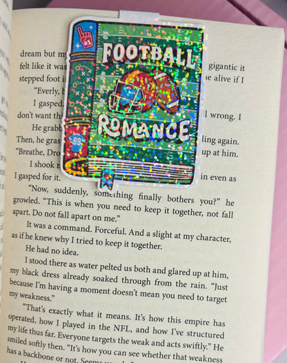Football Romance book sparkly holographic Magentic Bookmark