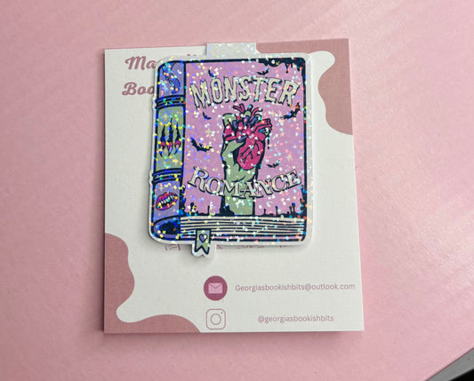 Monster Romance book sparkly holographic Magentic Bookmark