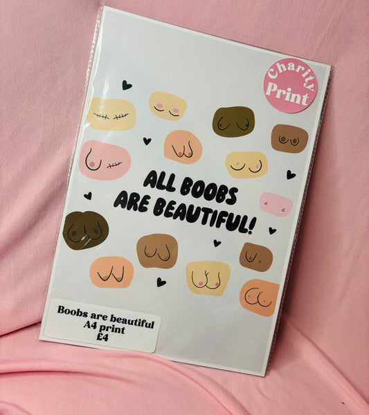 All boobs are beautiful A4 print