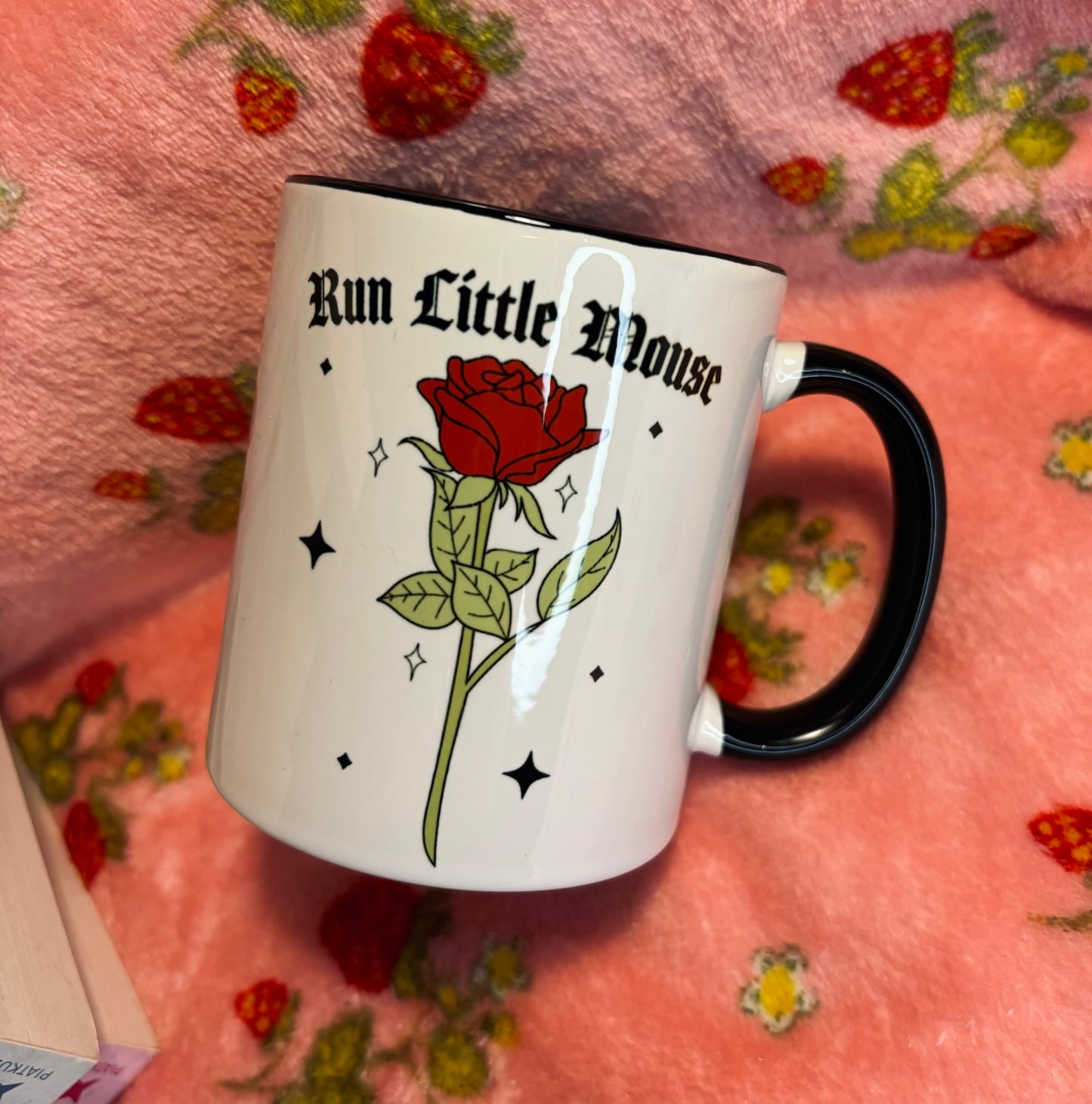 Run Little Mouse Rose, Black and White Ceramic Mug 11oz | H D Carlton | Haunting Adeline | Zade Meadows