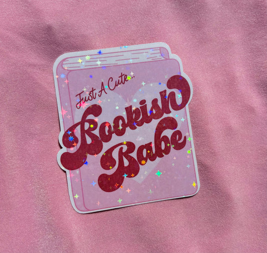 Just a cute bookish babe sparkly sticker