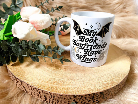 My book boyfriends have wings 11oz Ceramic mug