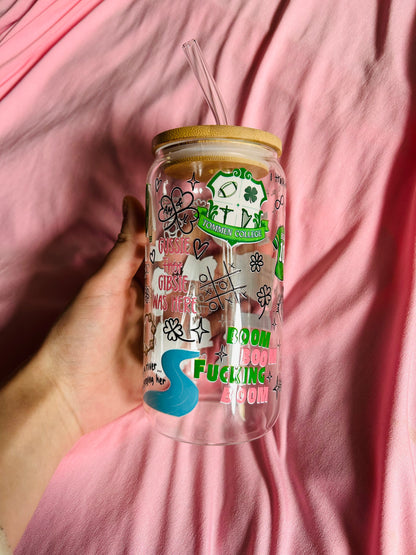 Boys of Tommen Glass with bamboo lid and straw