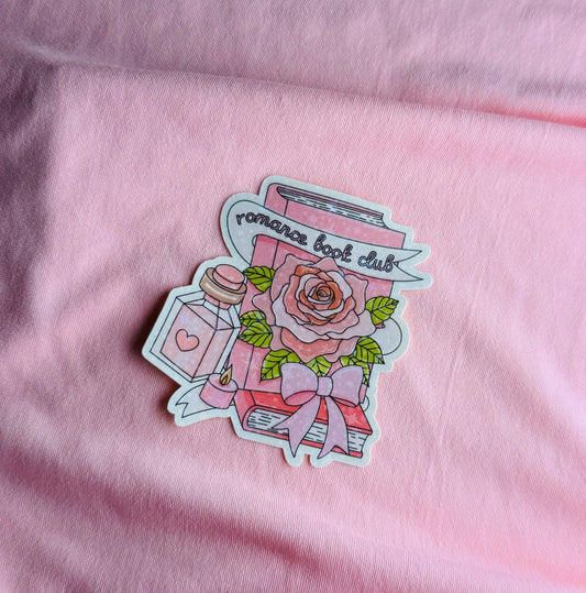 Romance book club sparkly sticker