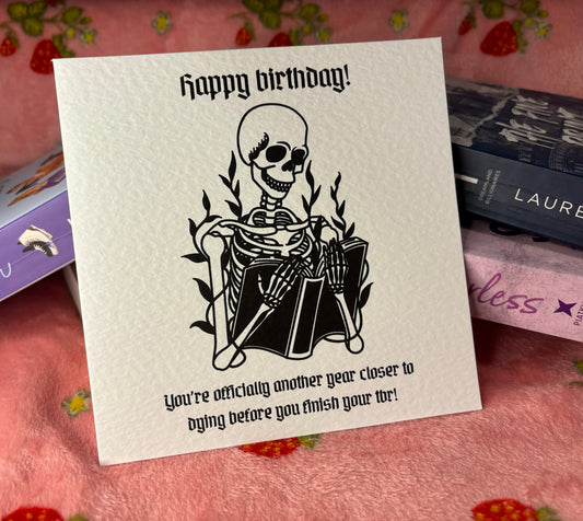 Bookish never ending TBR happy birthday card | Birthday Card