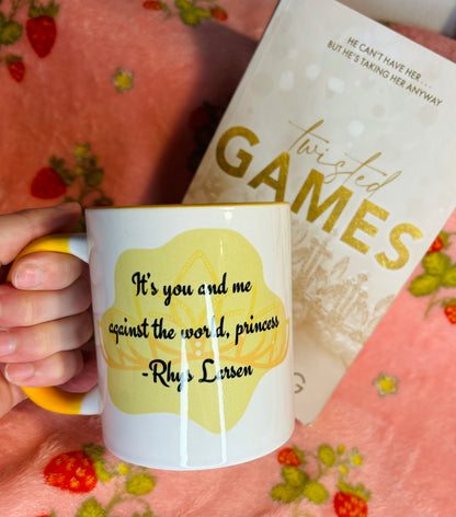 Twisted Games 11oz Ceramic Yellow Mug | Rhys Larsen