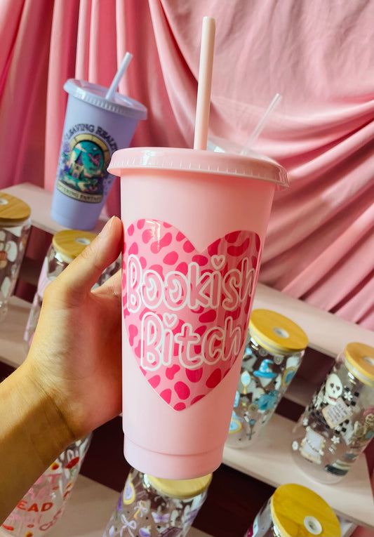 Bookish Bitch Pink Cold Cup 24oz