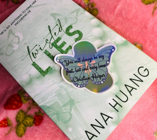 Twisted Lies holographic butterfly sticker