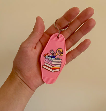 Lizzie Bookish Girlie Keychain