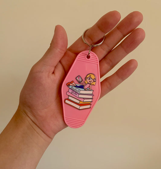 Lizzie Bookish Girlie Keychain