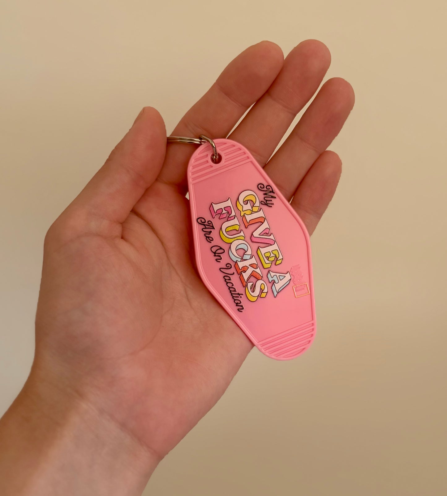 My give a fucks are on vacation keychain