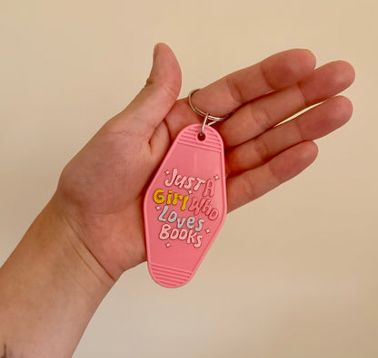 Just a girl who loves books keychain
