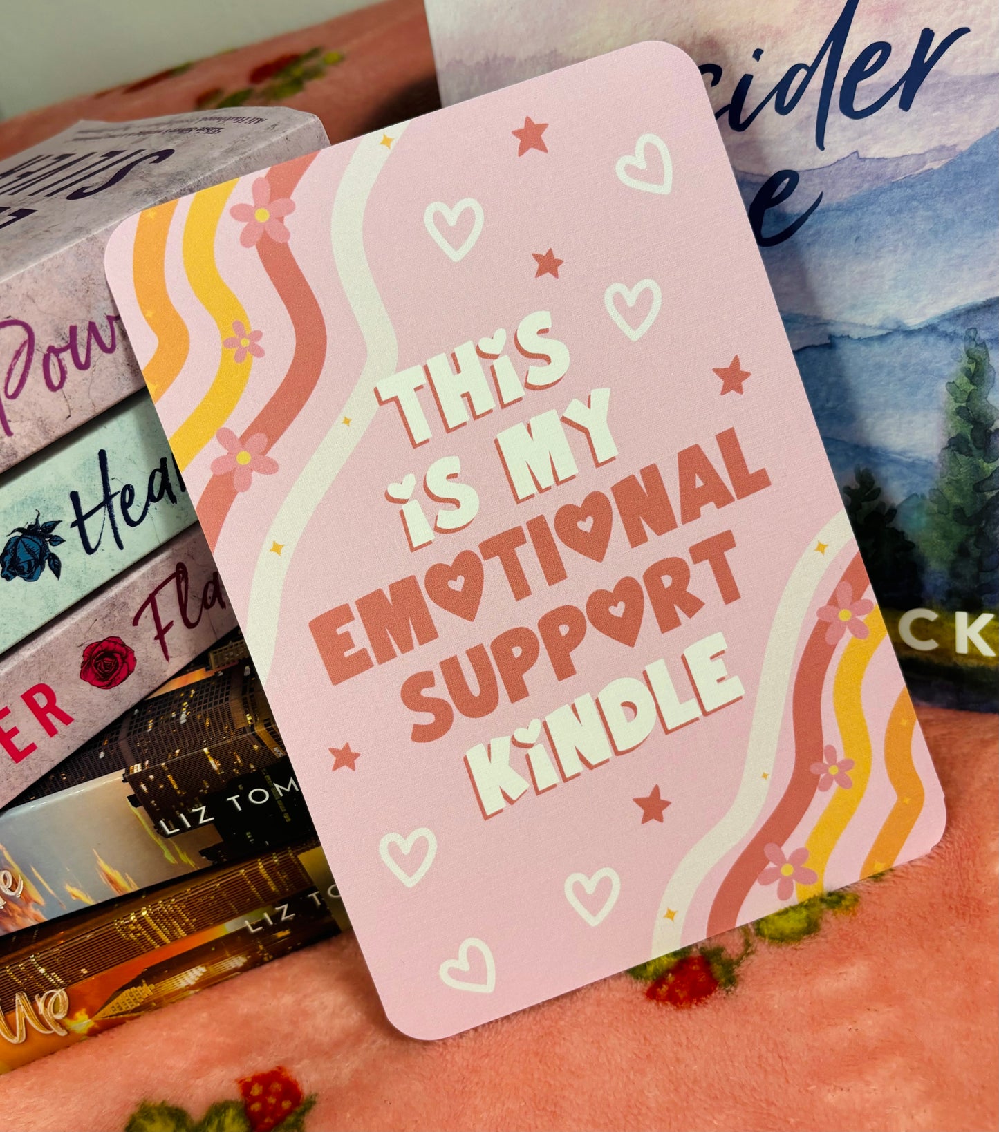 "This is my emotional support kindle" Kindle Insert - E-reader card insert for clear cases