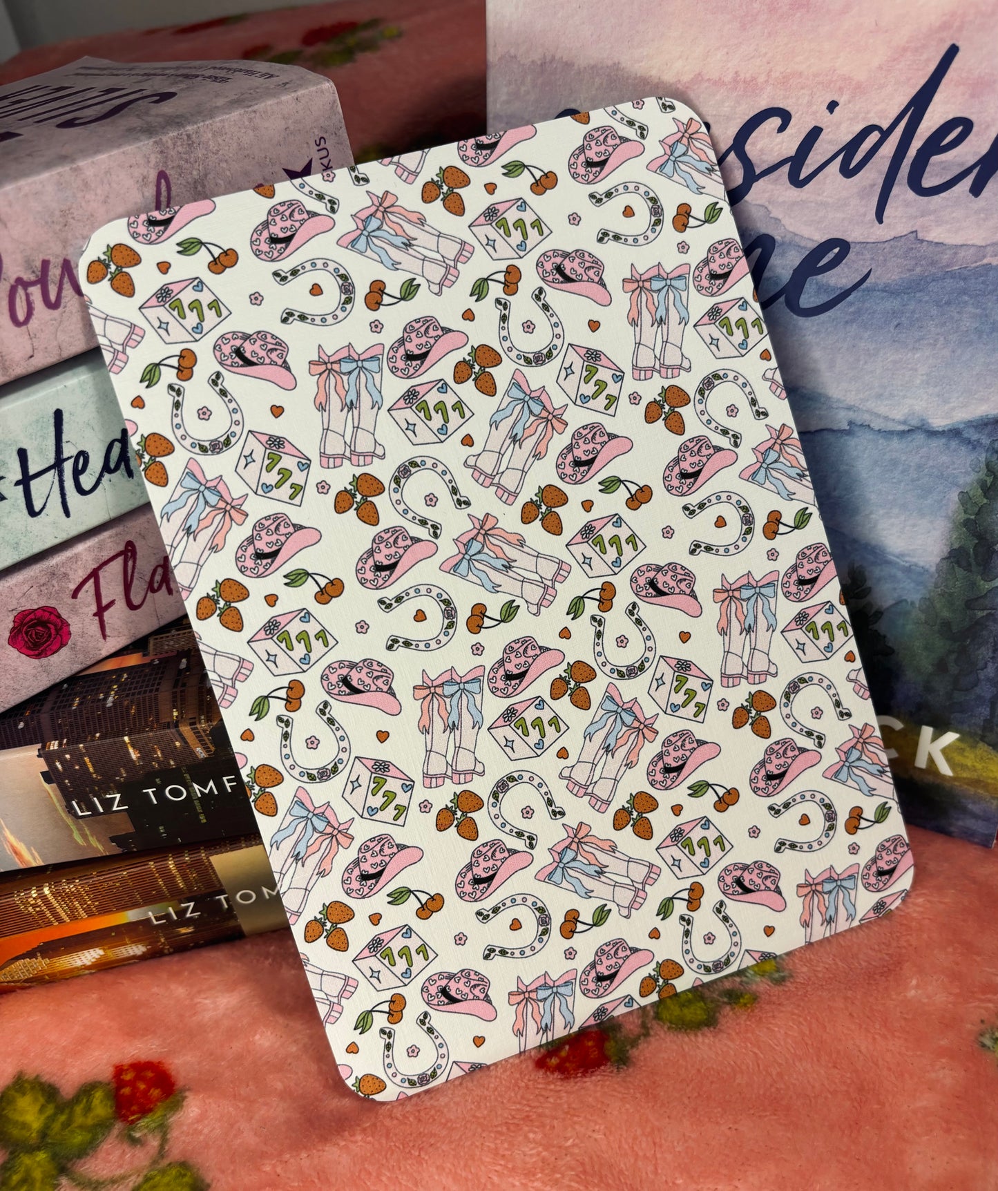 Cowgirl pink Kindle Insert - E-reader card insert for clear cases