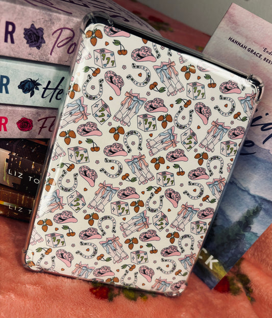 Cowgirl pink Kindle Insert - E-reader card insert for clear cases