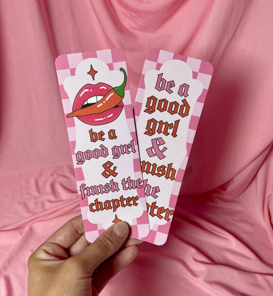 Be a good girl and finish the chapter - Card Bookmark