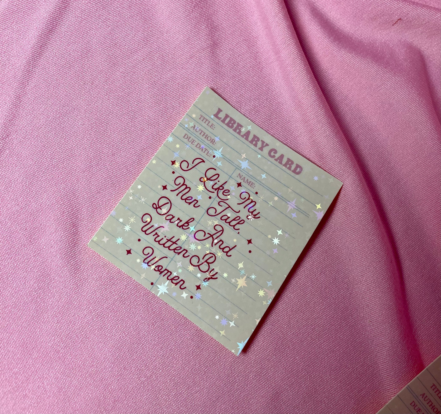 I like my men written by women, Library Card Sticker