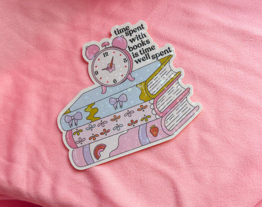Time with books sticker