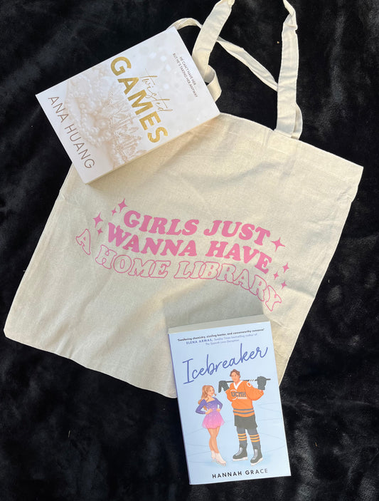 Girls just wanna have a home library | Natural cotton tote bag