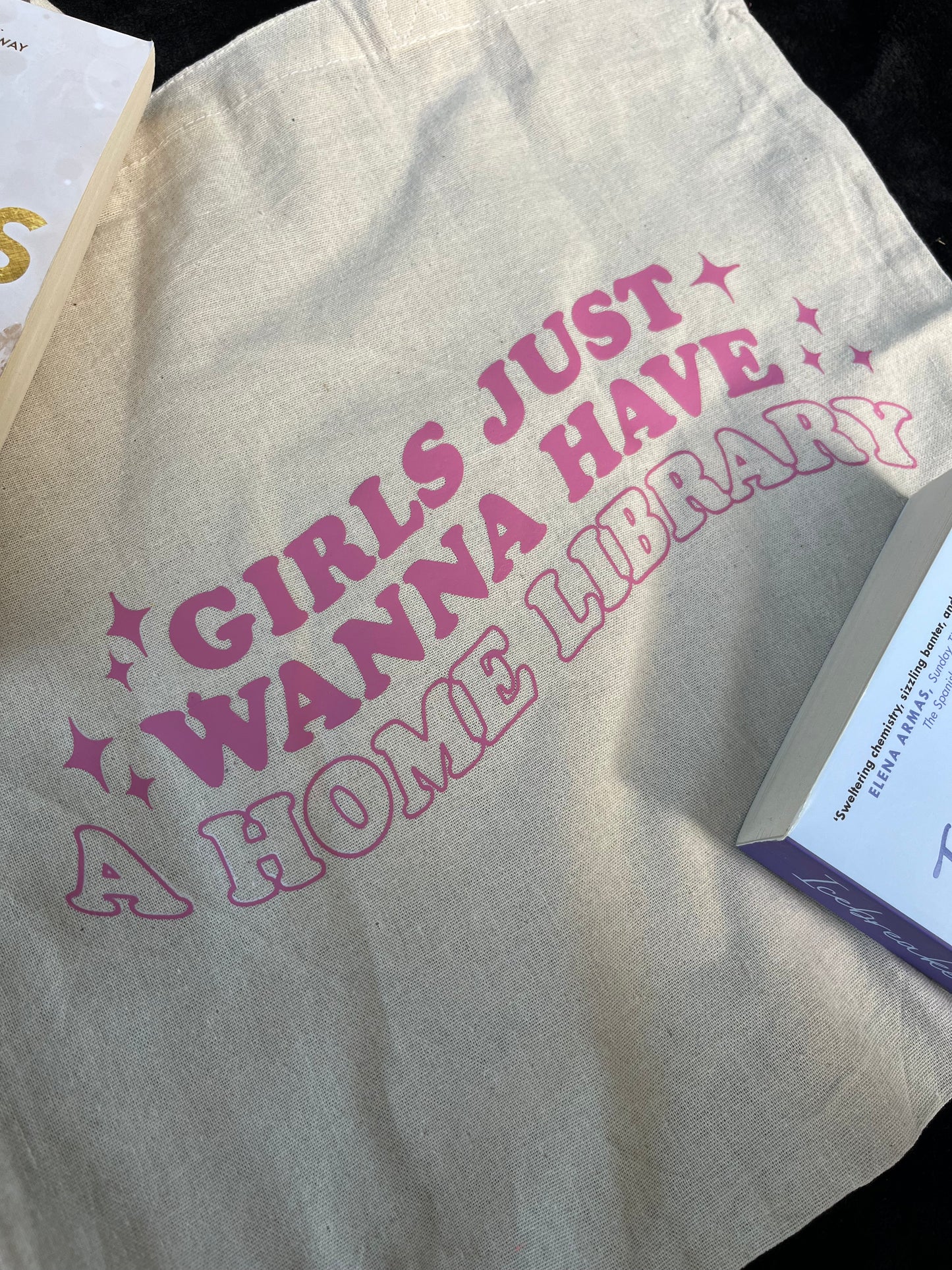 Girls just wanna have a home library | Natural cotton tote bag