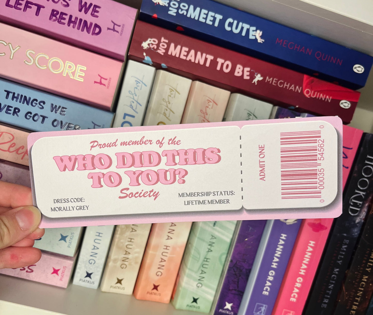 Who did this to you society ticket style bookmark