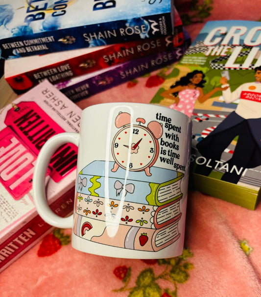 Time Spent with Books is time well spent Ceramic Mug 11oz