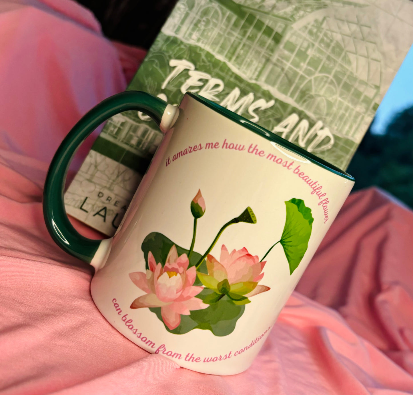Iris Kane Quote| Terms and Conditions 11oz Mug, Green inner and handle